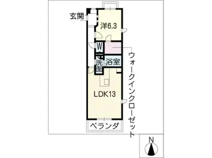 ベラ・フォンターナ(1LDK/3階)の間取り写真