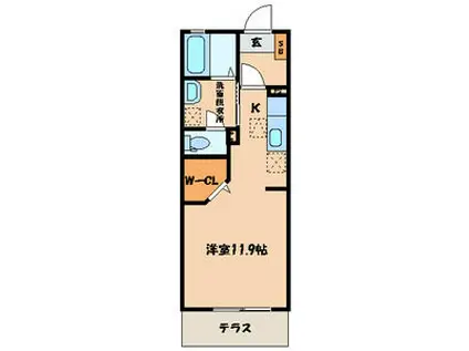 クラヴィエ西宮市(ワンルーム/1階)の間取り写真