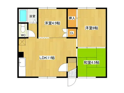 第3コーポ野尻(3LDK/2階)の間取り写真