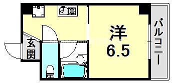 グランツ夙川(1K/2階)の間取り写真