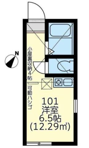 ユナイト追浜ベネッティーの杜(ワンルーム/1階)の間取り写真