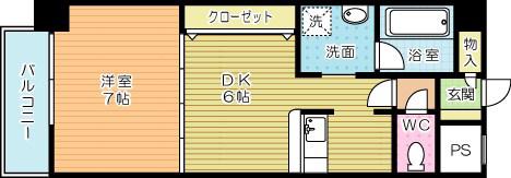 FHE北九州BLDG(1DK/4階)の間取り写真