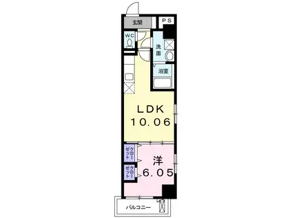 ラッフィナート アロッジオ(1LDK/7階)の間取り写真