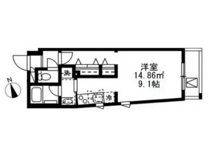 グランデュオ高田馬場クレスト(1K/5階)の間取り写真