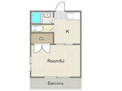 メゾンフジ(1K/2階)の間取り写真