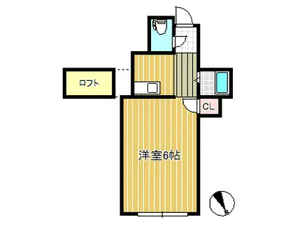 リーベンス向山(1K/2階)の間取り写真