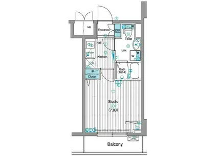 グランド・ガーラ銀座(1K/5階)の間取り写真