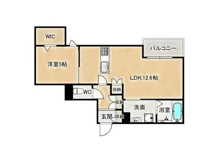 内代レジデンスサウス(1LDK/1階)の間取り写真