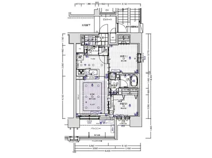 エスリード ザ・グラン上本町(2LDK/13階)の間取り写真