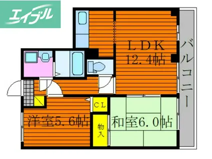 カンフォタブル(2LDK/1階)の間取り写真