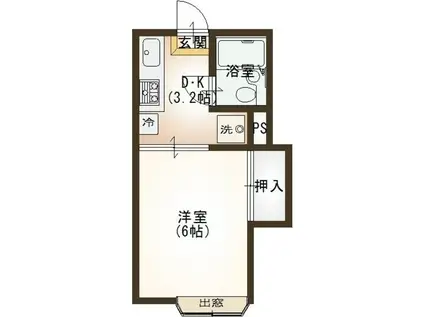 第一パレスハシモト(1K/2階)の間取り写真