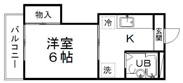 ハイツ欅(1K/3階)の間取り写真
