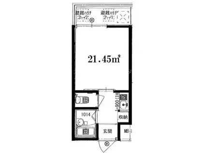 アンジュYAO(1K/1階)の間取り写真