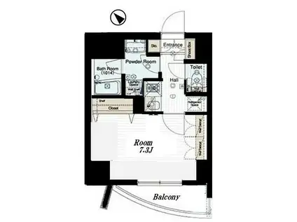 ベルグレードOJI(1K/10階)の間取り写真