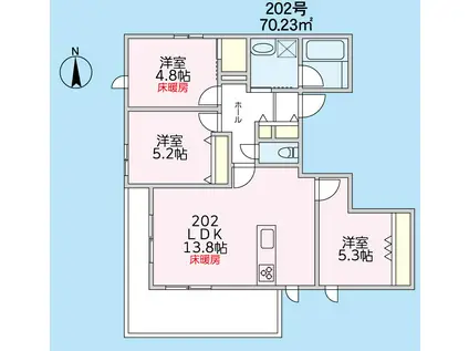 FELICITA小石川(3LDK/2階)の間取り写真