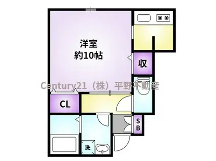 GRAND PRIX MAISON B棟(ワンルーム/1階)の間取り写真