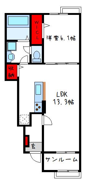 パーク ヴィラ(1LDK/1階)の間取り写真