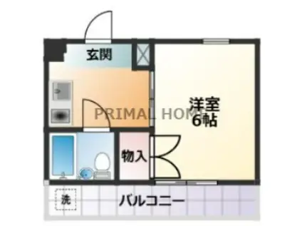 マリーナハウス横浜I番館(1K/2階)の間取り写真