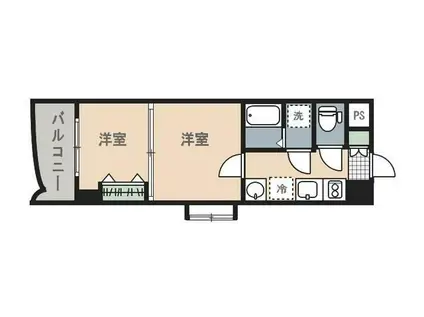 ロイヤルマジェスティ(2K/15階)の間取り写真