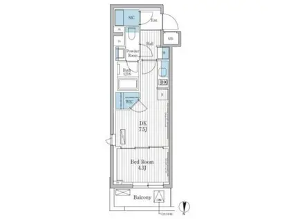 パークアクシス東陽町レジデンス(1DK/3階)の間取り写真