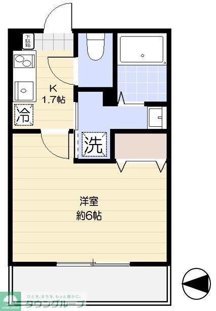 アリロッセ新鎌ヶ谷(1K/2階)の間取り写真