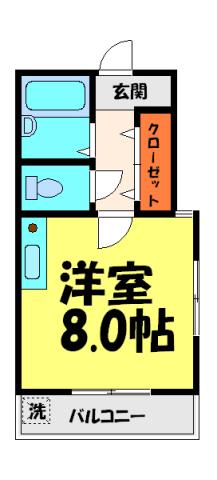 ソレイユ花屋敷(1K/3階)の間取り写真