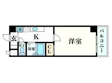 エクレール六甲(1K/3階)の間取り写真