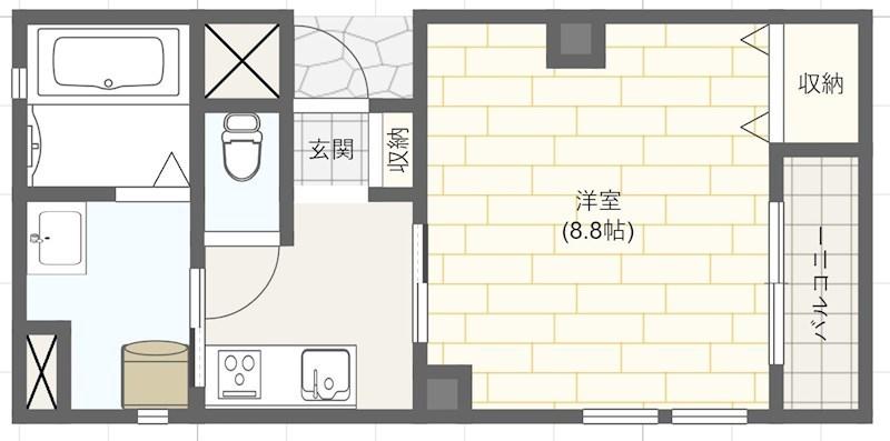 BR東延末(1K/5階)の間取り写真
