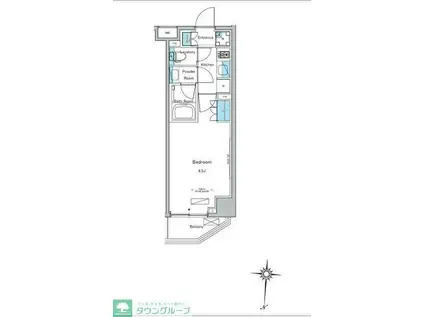 ウィルテラス森下四丁目(1K/6階)の間取り写真