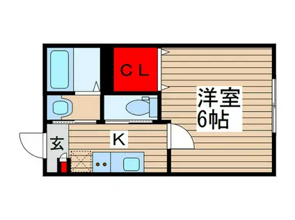 勝田台PDIII(1K/2階)の間取り写真