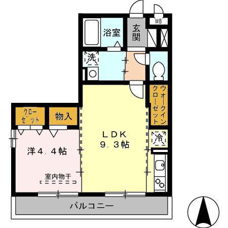 アザレ 蘇原 H棟(1LDK/2階)の間取り写真