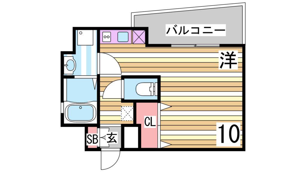 WILLDO三宮イースト(ワンルーム/8階)の間取り写真