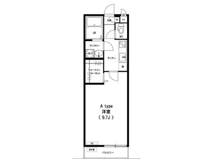 リブリ・つばき(1K/1階)の間取り写真