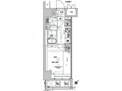 CREST TAPP新横浜(1K/11階)の間取り写真