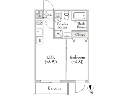 テラブリック南大井(1LDK/5階)の間取り写真