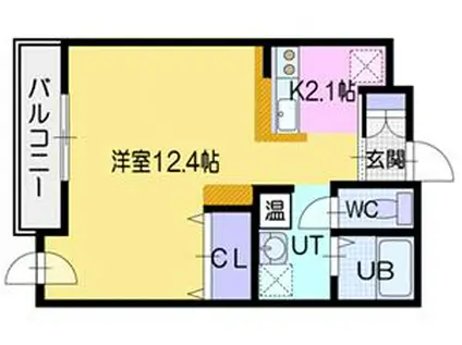 キャロルハウス4(1K/1階)の間取り写真