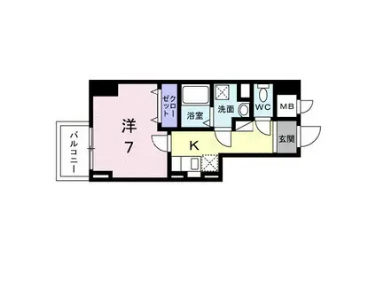 スアヴィス平塚八重咲(1K/5階)の間取り写真