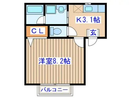 グリンゲイブル小田原(1K/2階)の間取り写真