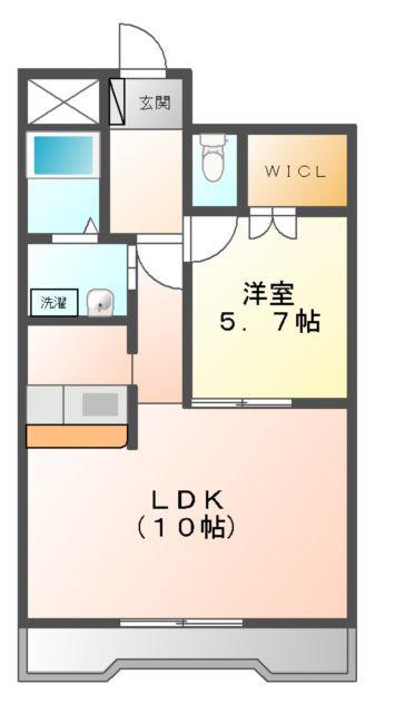 メロン宇佐美(1LDK/3階)の間取り写真