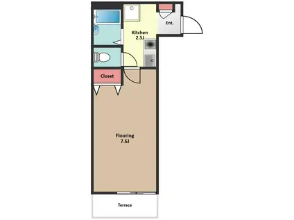 シェモア(1K/1階)の間取り写真