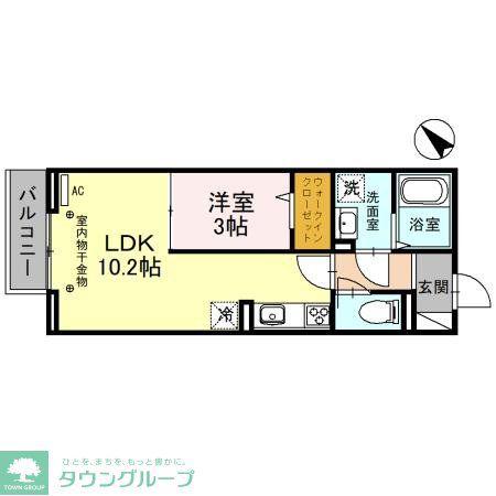 シャルール川越(1LDK/3階)の間取り写真