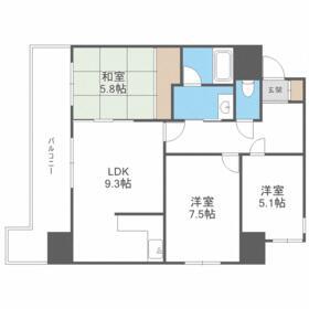 PARTIRES17(3LDK/6階)の間取り写真