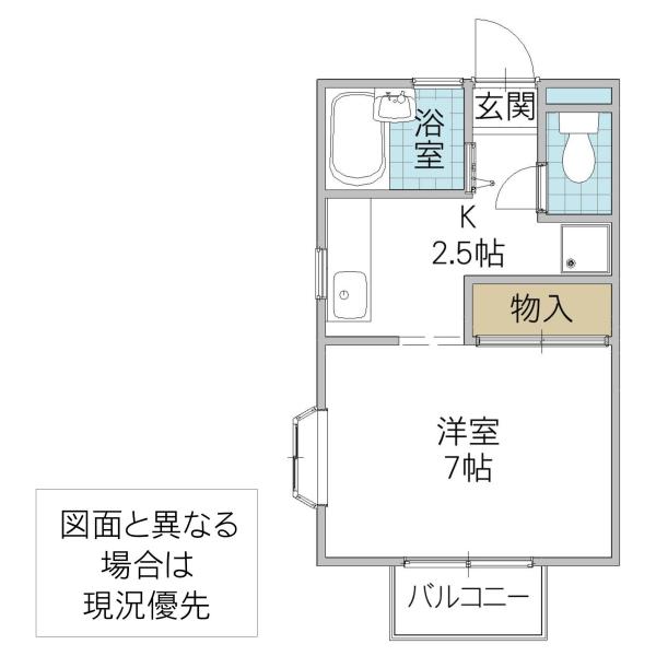 鈴木ハイツ(1K/2階)の間取り写真