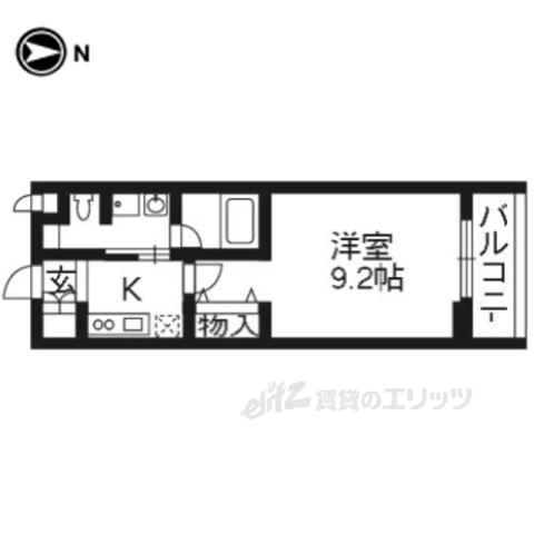 ベラジオ京都駅東2(1K/3階)の間取り写真