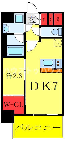 SYFORME KOMAGOME(1DK/8階)の間取り写真