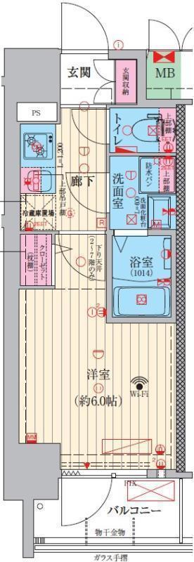 ファーストフィオーレ京橋ノワール(1K/8階)の間取り写真