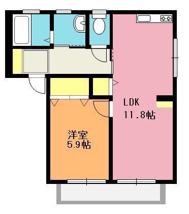 レジデンス A(1LDK/1階)の間取り写真