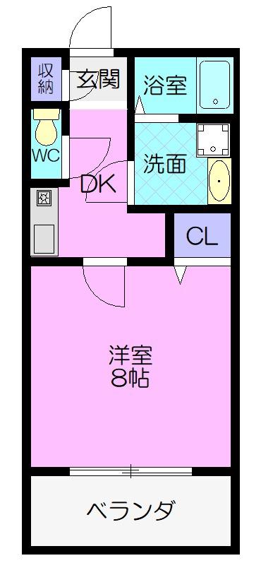 アンプルールリーブルLEO(1K/2階)の間取り写真