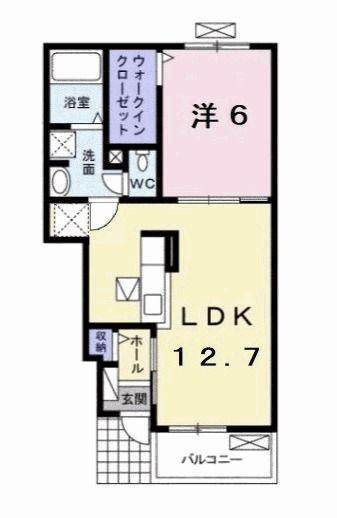 パシフィック(1LDK/1階)の間取り写真