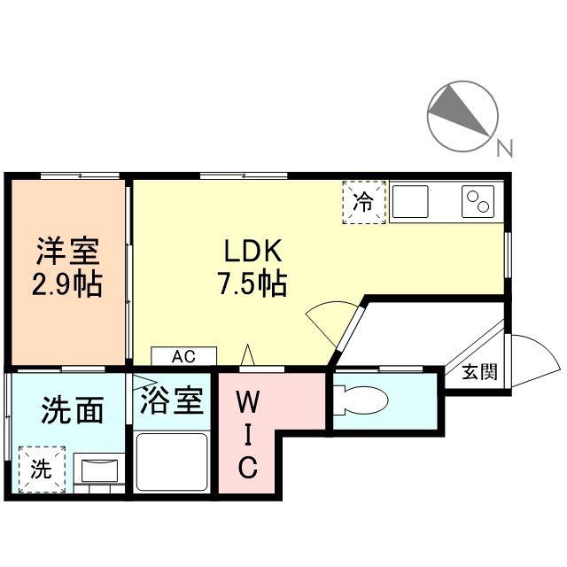 FELICE田島 B棟(1LDK/1階)の間取り写真
